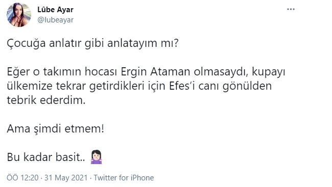 Lube Ayar'ın 'Anadolu Efes' paylaşımları sosyal medyayı ayağa kaldırdı! - Resim : 2