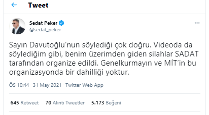 Sedat Peker'den Ahmet Davutoğlu'na yanıt: Videoda da söylediğim gibi... - Resim : 1