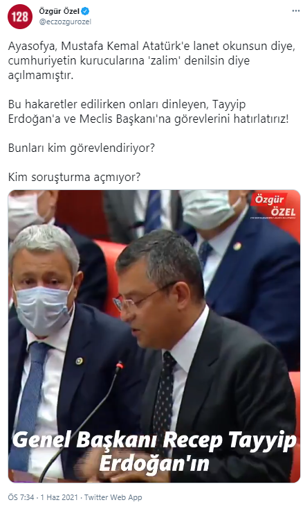CHP'li Özel, Atatürk'e hakaret eden imamı Meclis gündemine taşıdı, sert konuştu! - Resim : 1