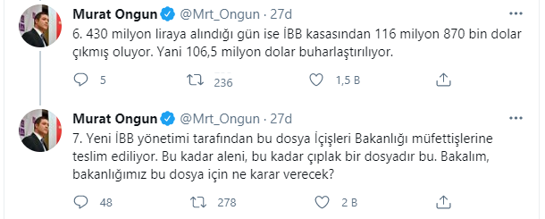 Murat Ongun tek tek anlattı: İşte eski İBB yönetiminin buharlaştırdığı 106,5 milyon doların öyküsü - Resim : 3