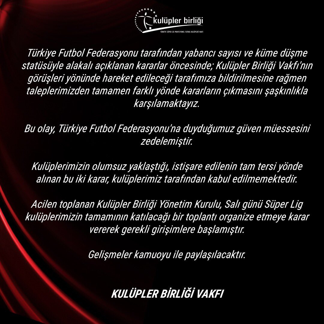 Kulüpler Birliği'nden sert yabancı oyuncu kuralı açıklaması - Resim : 1