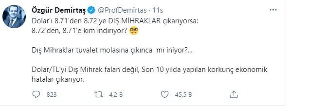 Özgür Demirtaş'tan güldüren dolar paylaşımı: Dış mihraklar tuvalet molasına gidince... - Resim : 1