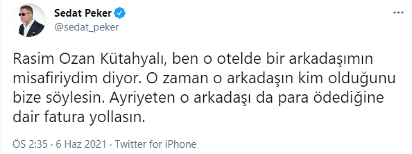 Sedat Peker'den Rasim Ozan Kütahyalı'ya flaş çağrı - Resim : 2