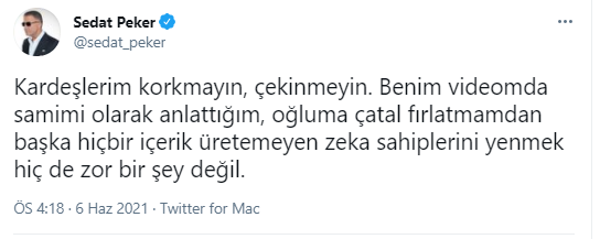 Sedat Peker yandaş medyaya böyle seslendi: Hiçbir içerik üretemeyen zeka sahiplerini yenmek... - Resim : 1