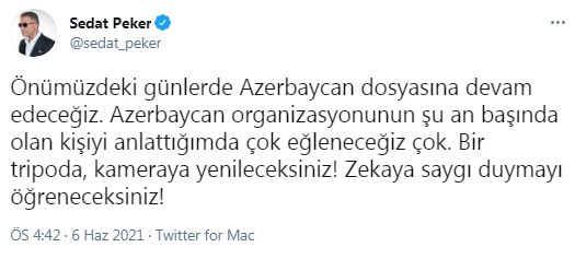 Sedet Peker'den yeni tweet: Şu an başında olan kişiyi anlattığımda çok eğleneceğiz - Resim : 2