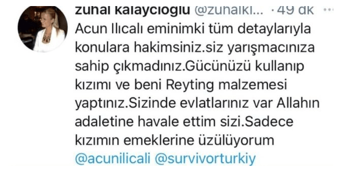 Survivor Aleyna'nın annesi Acun Ilıcalı'ya ateş püskürdü! - Resim : 1