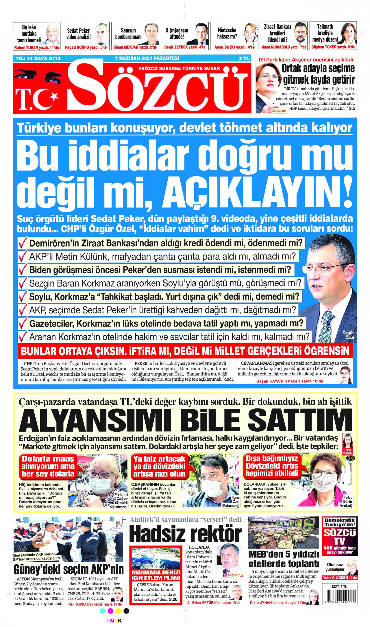 Sadece 4 gazete var: İşte Sedat Peker'in iddialarını gören gazeteler - Resim : 1