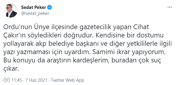 Sedat Peker hangi gazeteciyi tehdit ettiğini itiraf etti - Resim : 2