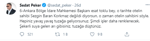 Sezgin Baran Korkmaz'ın otelinde bedava kaldığı iddialarını yalanlayan mahkeme başkanına Sedat Peker'den yanıt - Resim : 4