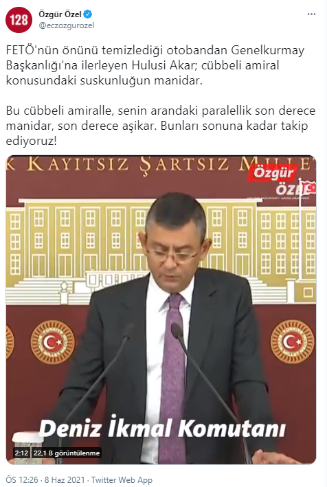 CHP'li Özel'den Hulusi Akar'a sert 'cübbeli amiral' tepkisi: Son derece manidar - Resim : 1