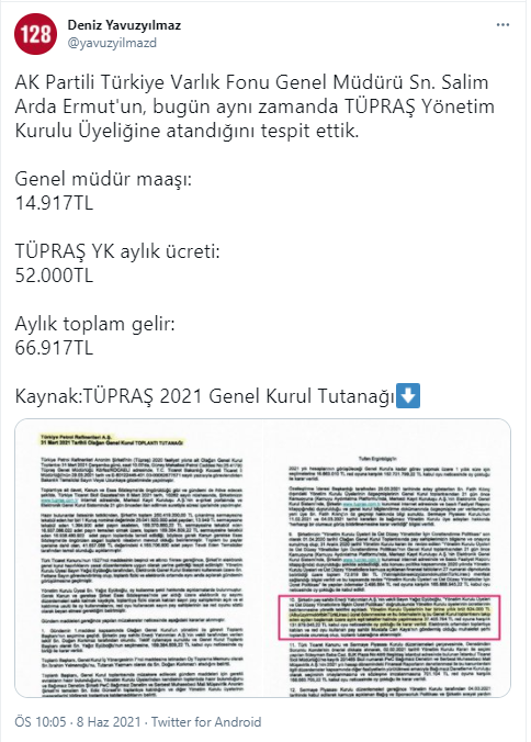 Bilal Erdoğan'ın okul arkadaşına çift maaşlı kıyak: Hem Varlık Fonu hem Tüpraş! - Resim : 1