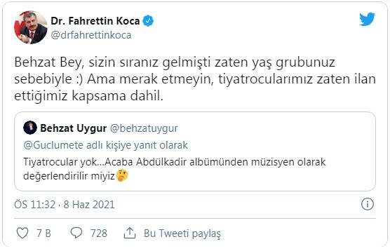 Fahrettin Koca'dan Behzat Uygur'a aşı yanıtı - Resim : 1