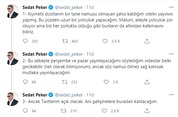 Sedat Peker'in kaldığı otel ifşa oldu! Kararını sosyal medyadan duyurdu - Resim : 1