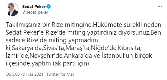 'Oluk oluk kanlarını akıtacağız' demişti: Sedat Peker'den yeni Rize mitingi açıklaması - Resim : 1