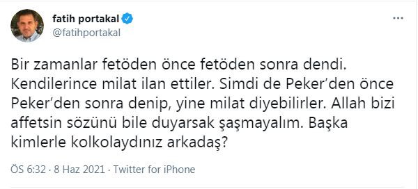Fatih Portakal AKP'nin Sedat Peker kararını açıkladı: Duyarsak şaşırmayalım... - Resim : 1
