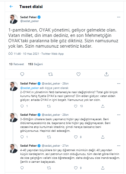 Sedat Peker'den 'Demirören ve OYAK dosyası' paylaşımı: Beni öldüremeyeceksiniz - Resim : 1