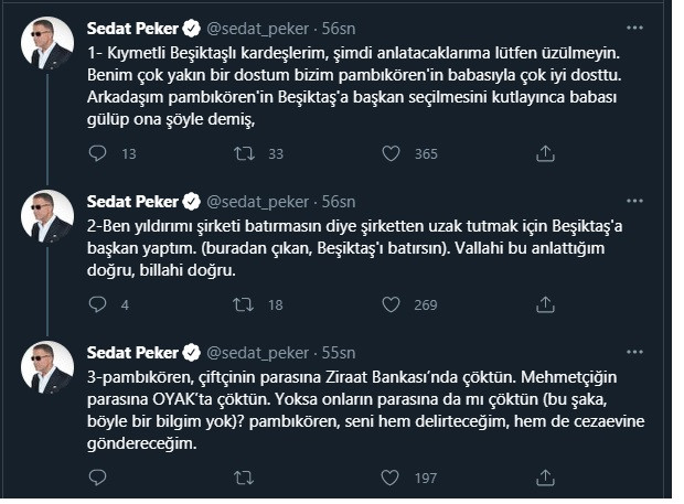 Sedat Peker bu defa Beşiktaşlılara seslendi: Lütfen üzülmeyin ama... - Resim : 1
