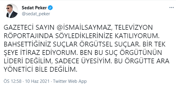 Sedat Peker İsmail Saymaz'a yanıt verdi, örgütteki yerini açıkladı! - Resim : 2