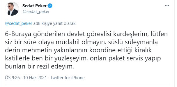 Sedat Peker'den Süleyman Soylu'ya gündemi sarsacak yeni suçlama: Paranın kaç lirasını aldınız onu da anlatacağım - Resim : 2