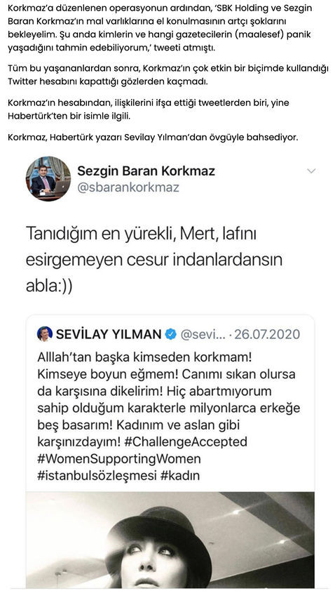 Sevilay Yılman: Sezgin Baran Korkmaz ile AKP'li bir vekil aracılığı ile tanıştım... - Resim : 1