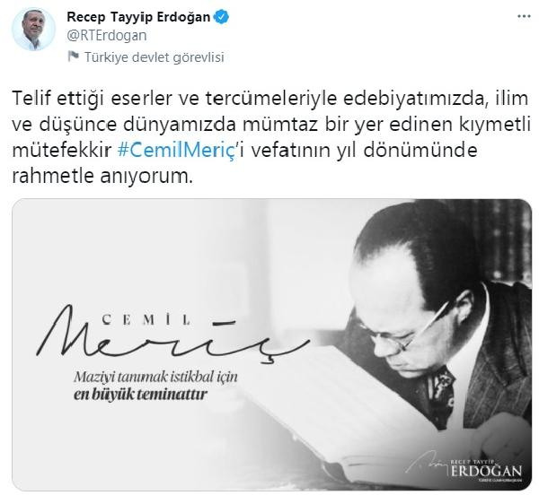Erdoğan'dan Cemil Meriç mesajı - Resim : 1