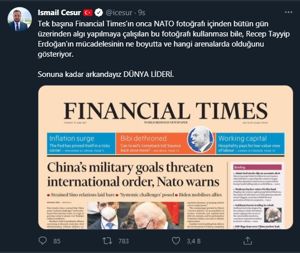 Financial Times'ın kapağı Erdoğan'ın danışmanını çıldırttı - Resim : 1