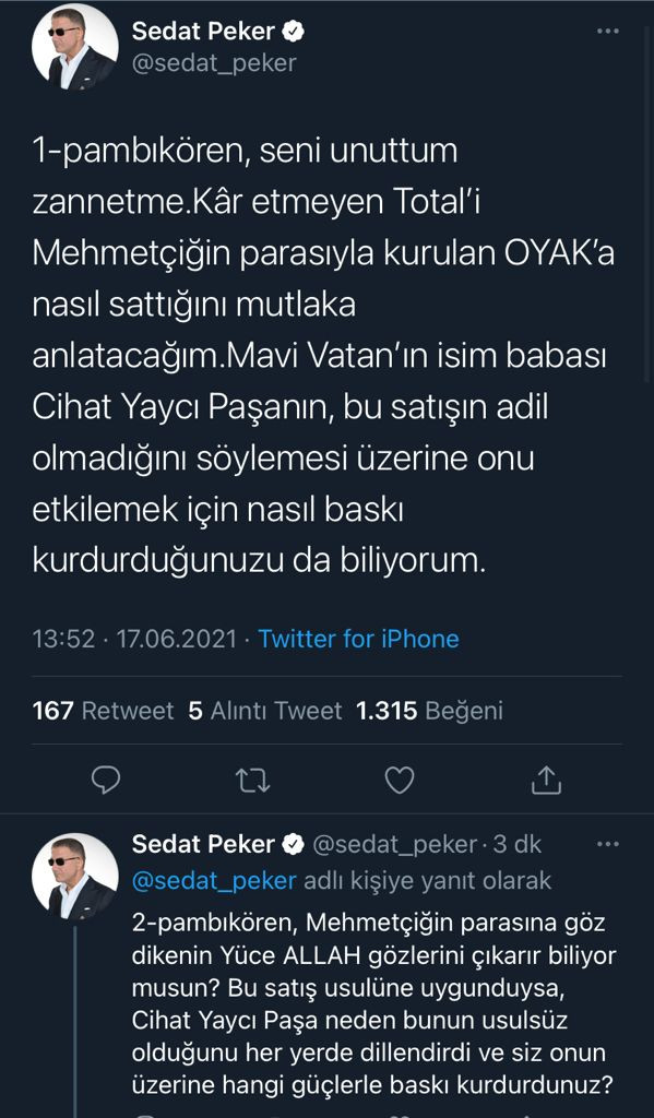 Sedat Peker bu defa iki ismi hedef aldı: Seni de unutmadım, ben sizi tedavi edecek kişiyim - Resim : 1