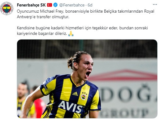 Fenerbahçe, Michael Frey kararını resmen duyurdu - Resim : 1