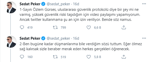 Sedat Peker neden video yayınlamadığını açıkladı - Resim : 1