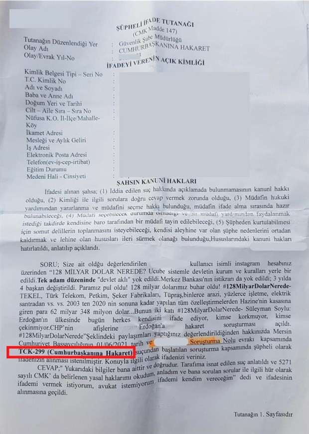 İktidarın '128 milyar dolar' korkusu: Bir yurttaşın paylaşımına 'Cumhurbaşkanına hakaret' soruştuması açıldı - Resim : 1