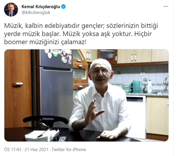 Kılıçdaroğlu Erdoğan'a gençlere seslenerek yanıt verdi: Hiçbir boomer müziğinizi çalamaz - Resim : 1