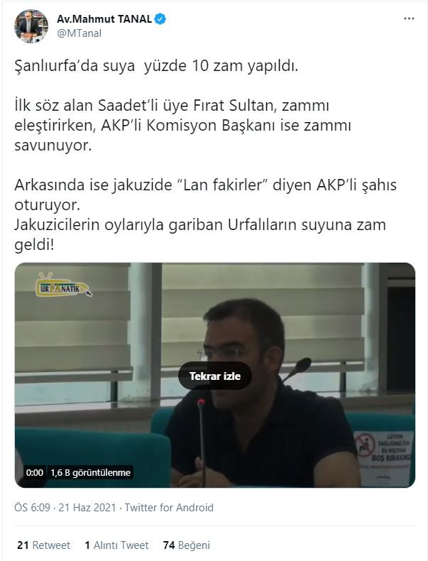 'Su zammının arkasında jakuziden 'lan fakirler' diyen AKP'li var!' - Resim : 1