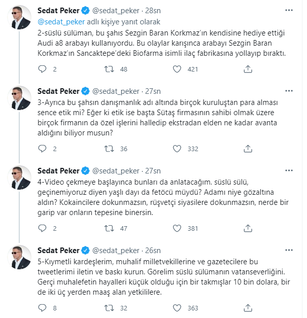 Sedat Peker AKP'li yöneticiyi işaret etti: Sezgin Baran Korkmaz'ın verdiği arabaya biniyordu - Resim : 2