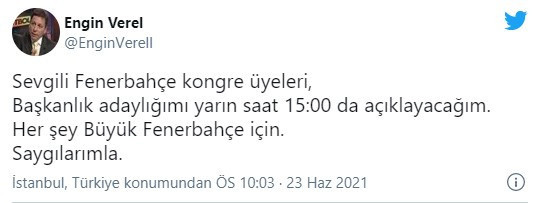 Fenerbahçe'de bir isim daha başkan adaylığını açıkladı - Resim : 1