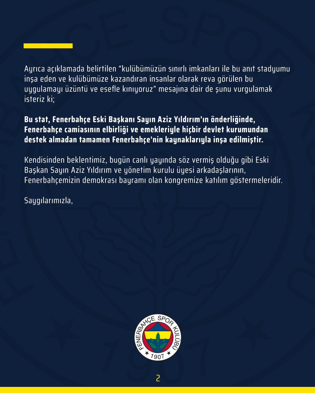 Aziz Yıldırım'ın sert sözleri sonrası Fenerbahçe'den açıklama - Resim : 3