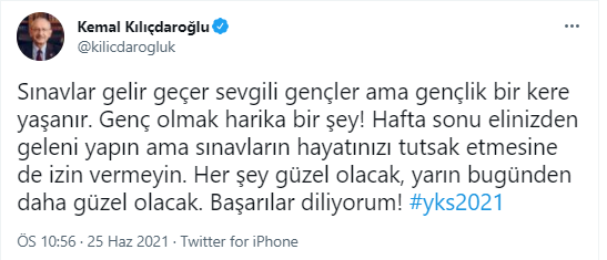 Kılıçdaroğlu'ndan öğrencilere YKS mesajı: Her şey güzel olacak - Resim : 1