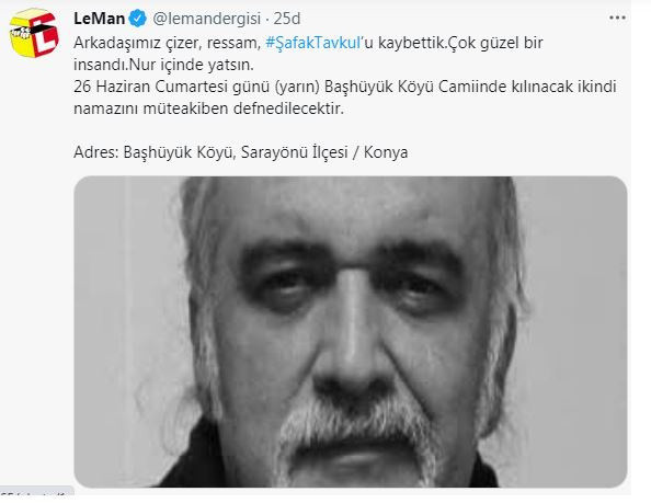 LeMan Dergisi'nin acı günü: Usta çizer hayatını kaybetti! - Resim : 1