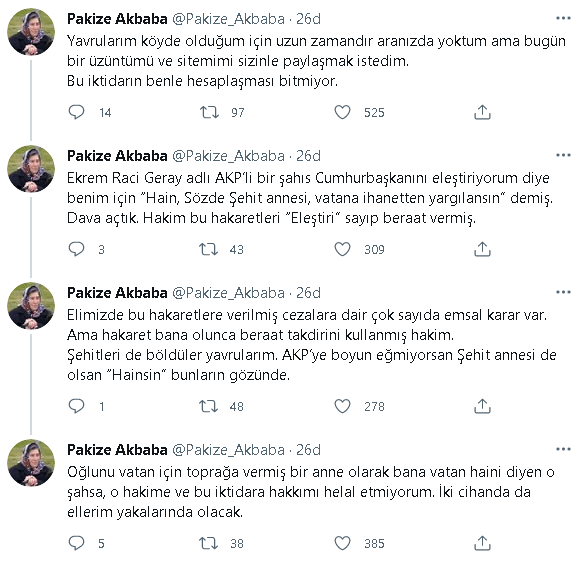 Şehit annesi Pakize Akbaba'ya 'Sözde Şehit annesi' ifadesi hakkında karar - Resim : 1