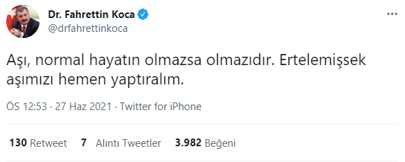 Fahrettin Koca'dan 'aşı olun' çağrısı - Resim : 1