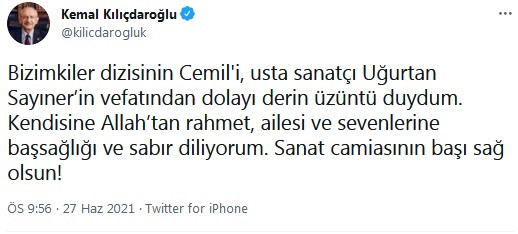 Kılıçdaroğlu'ndan Uğurtan Sayıner paylaşımı - Resim : 2