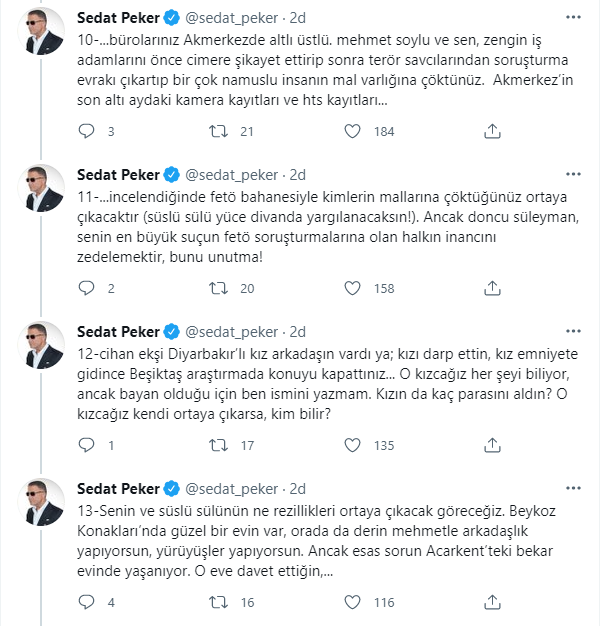 'Süleyman Soylu'nun kasasını açıklayacağım' demişti: Sedat Peker'den Cihan Ekşioğlu'na şok suçlamalar! - Resim : 4