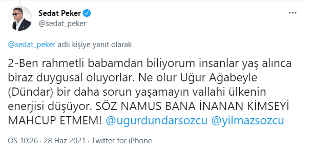 Sedat Peker'den Yılmaz Özdil'e Uğur Dündar çağrısı - Resim : 3