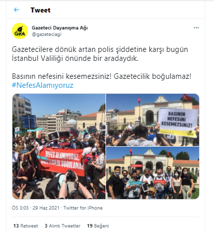 Gazetecilerden İstanbul Valiliği önünde protesto: Gazetecilik boğulamaz! - Resim : 1