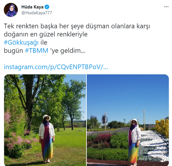 HDP'li vekil gökkuşağı renkli elbisesiyle Meclis'te: Her şeye düşman olanlara karşı... - Resim : 1