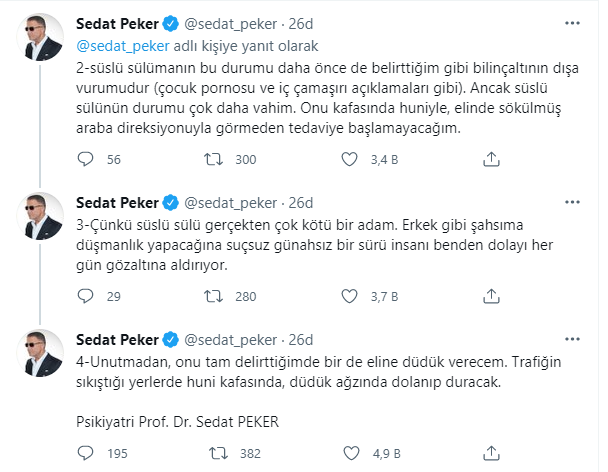 Süleyman Soylu'nun 'dünyanın en kötü adamıyım' sözlerine Sedat Peker'den olay yorum! - Resim : 2