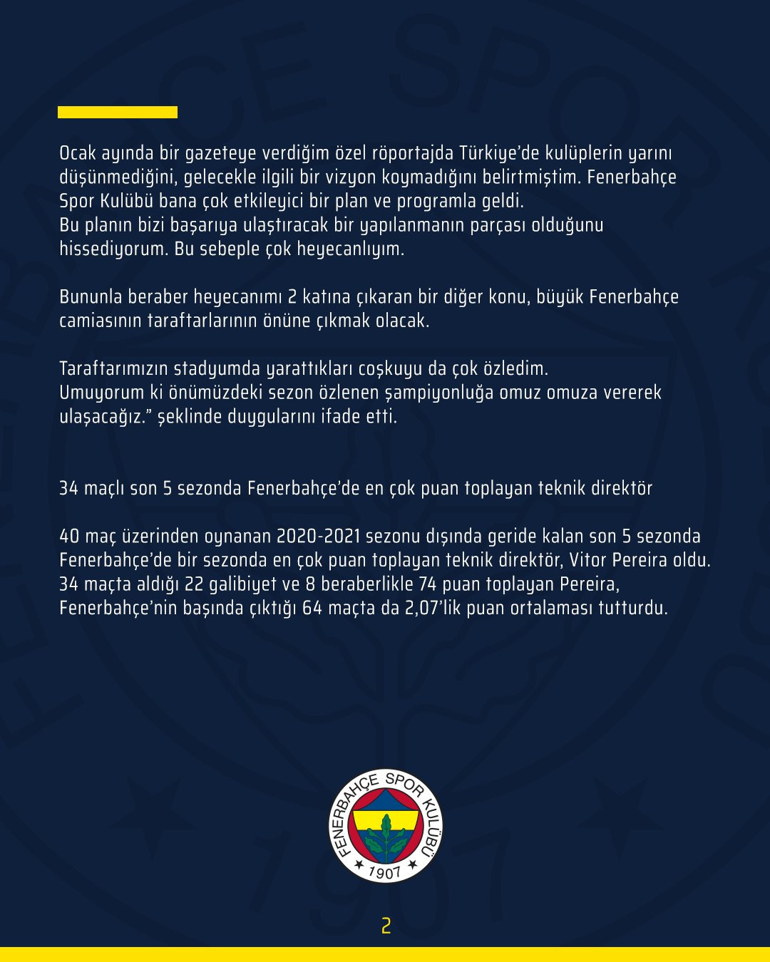 Fenerbahçe yeni teknik direktörünü açıkladı - Resim : 2