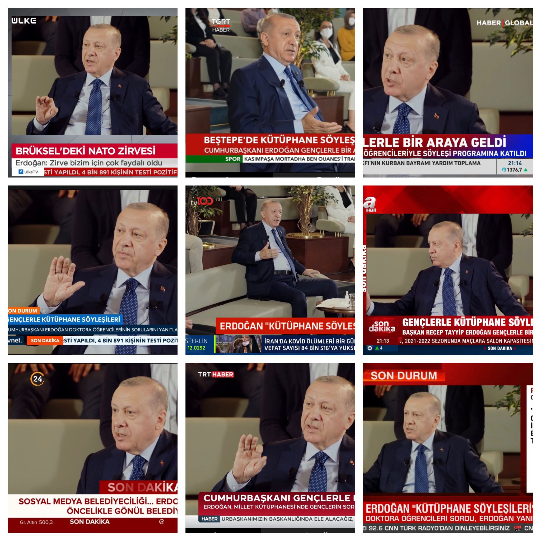 Türkiye'den 'medya' manzaraları: Erdoğan'ın gençlerle söyleşisi televizyon kanallarını kapladı - Resim : 1