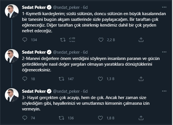 Sedat Peker dayanamadı: Akşam paylaşacağım, kendimiz dahil birçok şeyden nefret edeceğiz! - Resim : 1