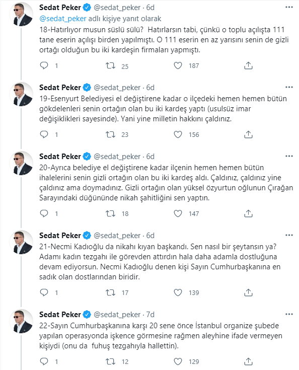 'Süleyman Soylu'nun en büyük kasasını açıklayacağım' demişti: Sedat Peker'den tweet yağmuru - Resim : 5