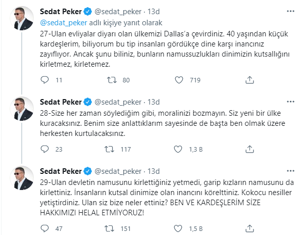'Süleyman Soylu'nun en büyük kasasını açıklayacağım' demişti: Sedat Peker'den tweet yağmuru - Resim : 8